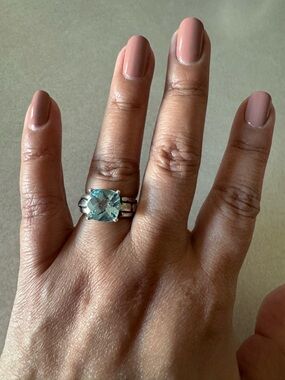 Jai by John Hardy Silver Ring with a Cushion Cut Topaz